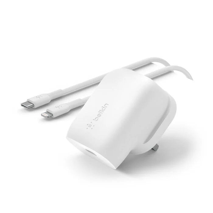 Chargeur secteur USB-C PD 3.0 avec PPS (30 W) et câble USB-C avec connecteur Lightning – photo principale
